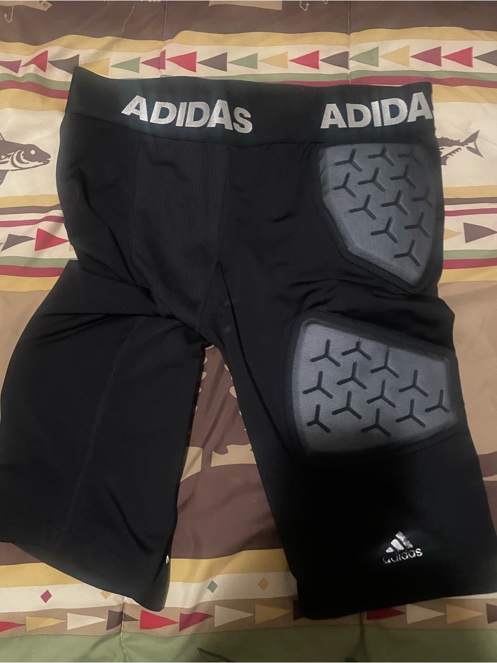 adidas Black Men's Padded Compression Athletic Shorts